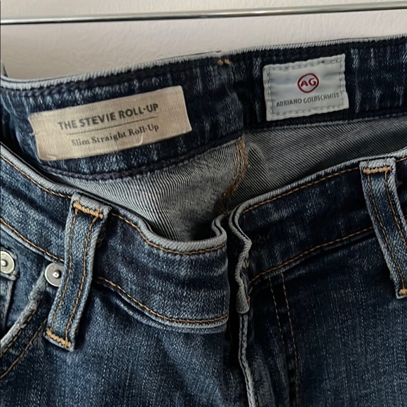 Ag Adriano Goldschmied The Stevie Roll-up Slim Straight Blue Denim 👖 - Picture 2 of 10